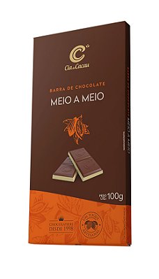 BARRA CHOCOLATE MEIO A MEIO CIA DO CACAU 85g