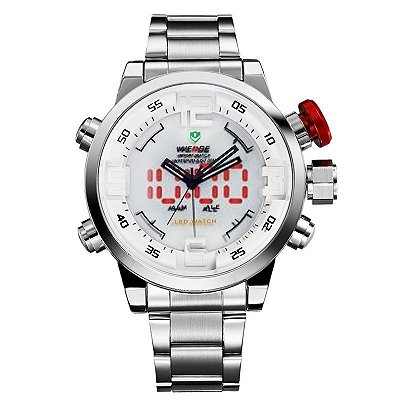 Relógio Masculino Weide AnaDigi Casual WH-2309 Branco