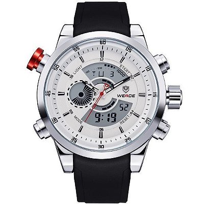 Relógio Masculino Weide Anadigi WH-3401 Branco