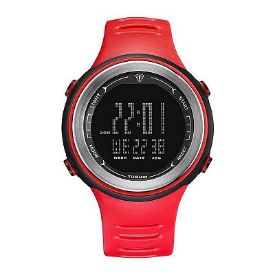 Relógio Masculino Tuguir Digital TG001 - Vermelho e Preto