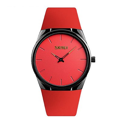 Relógio Feminino Skmei Analógico 1601S - Vermelho e Preto
