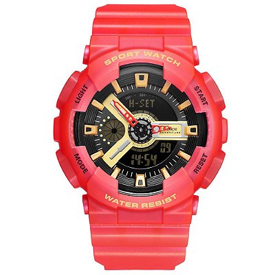 Relógio Masculino Weide AnaDigi WA3J8004 - Vermelho e Preto
