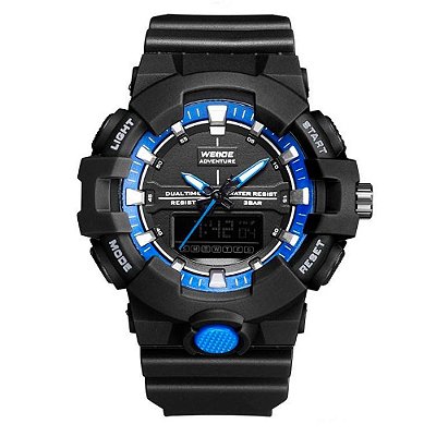 Relógio Masculino Weide AnaDigi WA3J8006 - Preto e Azul
