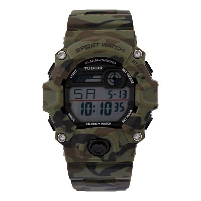 Relógio Masculino Tuguir Digital TG130 - Verde Camuflado