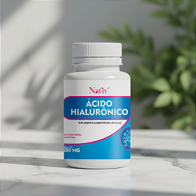 Ácido Hialurônico 500mg Nativ- 60 Cápsulas- Pele Hidratada
