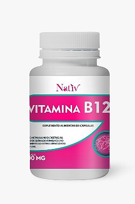 Vitamina B12 - Nativ - 500mg  - 60 Cápsulas