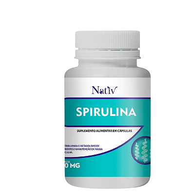 Suplemento Spirulina - 120 Cáp  auxiliando combate estresse