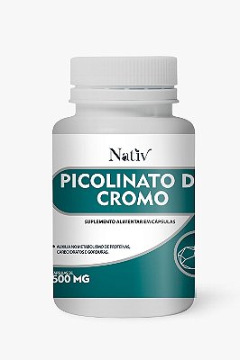 Picolinato de Cromo - Nativ -  500mg - 60 Cápsulas
