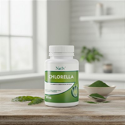 Chlorella 500mg Nativ Suplemento Natural Premium 120 Caps Sem Sabor