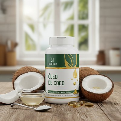 Óleo De Coco União Flora 60 Caps 1340mg Suplemento Sem Sabor Sem Sabor