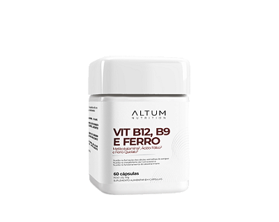 Vitamina B12, B9 e Ferro - 60 Cápsulas
