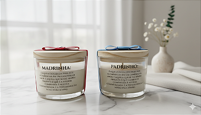 Vela Padrinhos Decorativa 100g 2 Unidades
