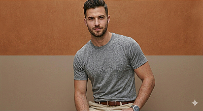 Camiseta Basica Masculina Cinza