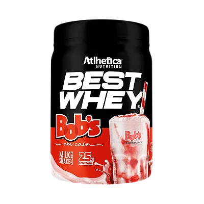Best Whey MilkShake Morango Bobs - Athletica Nutrition (900g)
