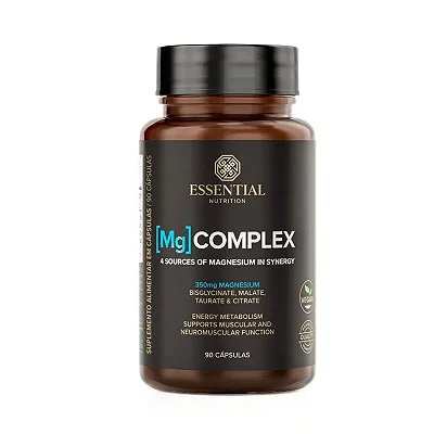 Mg Complex - 4 Tipos de Magnésio - Essential Nutrition (90 Capsulas)