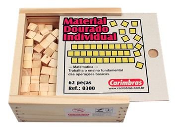 BRINQUEDO EDUCATIVO MATERIAL DOURADO INDIVIDUAL 62 PEÇAS