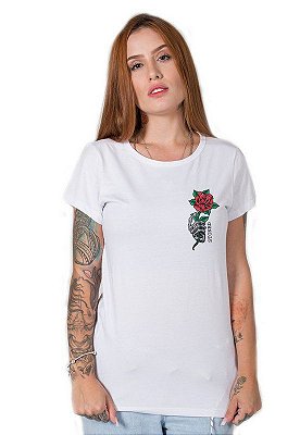 Camiseta Feminina Skeleton Rose