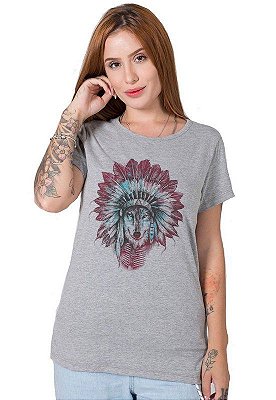 Camiseta Feminina Stoned Indian Wolf
