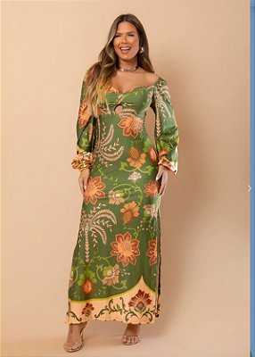 Vestido Longo Celeste Verde