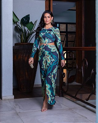Vestido Folhagem Imperial