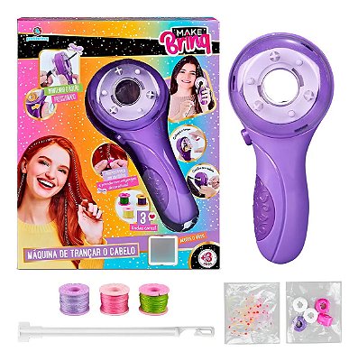 Maquina Trança Colorida Cabelo Infantil Make Brinq Polibrinq