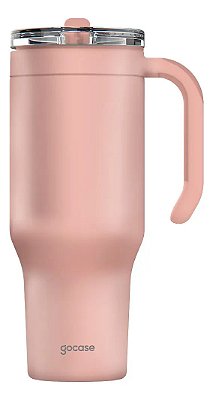 Copo Térmico Gocase 1180ml Rosa com Canudo