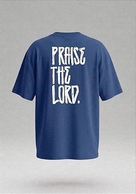 Camiseta Oversized Boxy Praise the Lord - Azul