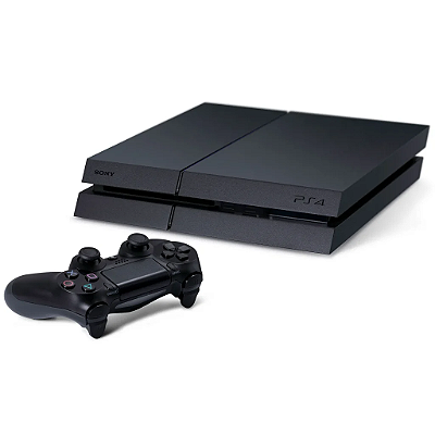 Sony PlayStation 4 FAT 500GB – Black (Semi-Novo) + 2 Controles + Jogo Sortido - PS4