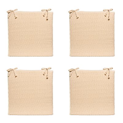 Kit Almofada Assento 40cmx40cm Bland Natural 04 Peças
