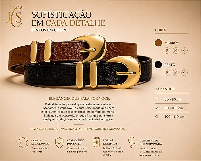 Cinto de couro JCS Preto