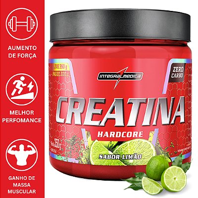 Creatina Hardcore 300g Com Sabor - Integral Médica