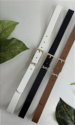 Cinto Ysa com detalhe dourado elegante