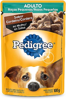 Ração Úmida Pedigree Sachê Cordeiro ao Molho Cães Adultos de Raças Pequenas