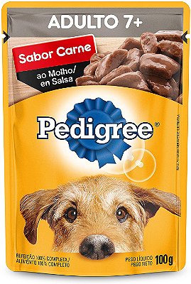 Ração Úmida Pedigree Sachê Carne ao Molho Cães Adultos Sênior 7+ Anos