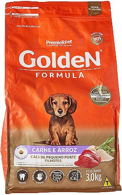 Ração Golden Formula Cães Filhotes Raças Pequenas Carne e Arroz 3Kg