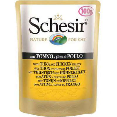 Schesir Cat Atum Com Frango  Sache  100G