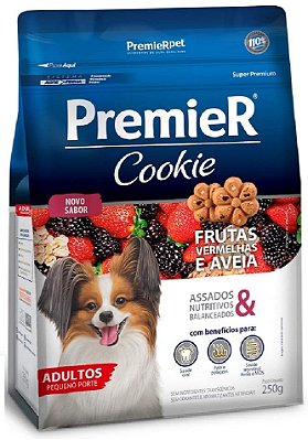 Petisco Premier Cookie Cães Adultos Pequenos Frutas Vermelhas e Aveia 250G