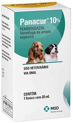 Panacur 10% 20ml MSD Vermífugo Suspensão Cães