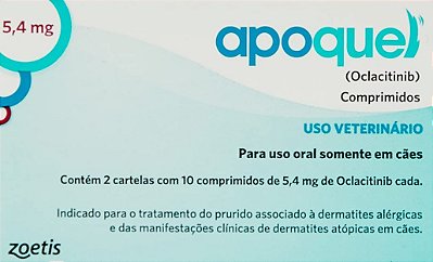 Apoquel 5,4mg Cães 9kg a 26,9kg Zoetis Dermatológico