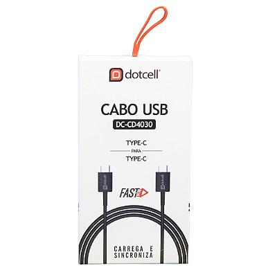 Cabo Type C/Type C - DC-CD4030 - Preto - FAST - 1,0 m