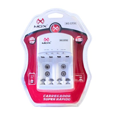 Carregador De Pilha Mox MO-CP50