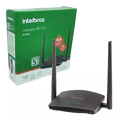 Roteador Wi-fi Intelbras N300 Mbps, IPv6, Firmware Configurável, 2 Antenas RF 301K