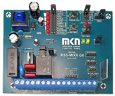 Central Placa Comando 433 MHZ Sem sensor HALL  Portão Eletrônico MKN Rss Mixx Universal