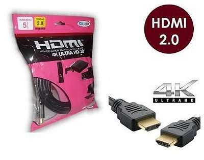 Cabo Hdmi 5 Metros 2.0 4K Ultra HD 3D Alltech