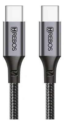 Cabo Carregador Usb C  x Usb C  Type C x Type C 1.20 metros 3.1A HERBOS CB308C