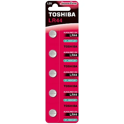 Bateria Pilha Botão LR 44 Alcalina Toshiba