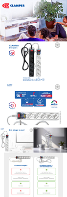 Filtro De Linha DPS 5 Tomadas Plug 90 Graus Bivolt Energia 5 LCF Preto Clamper