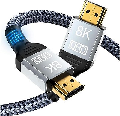 Cabo Hdmi 2.1 8k 2 Metros Gold Ultra Hd Compatível com TV Projetor Game Ps5 Xbox Series X/s Tomate MHD 8002
