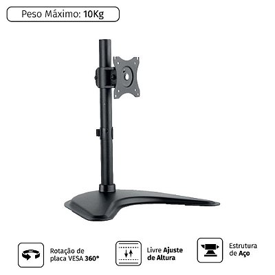 Suporte Monitor de mesa  PCYES 13" a 27", Altura Ajustável - PLMSM01B