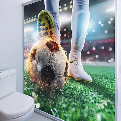 Adesivo Box Banheiro 3d Futebol Estádio 2 Folhas De 70x200cm